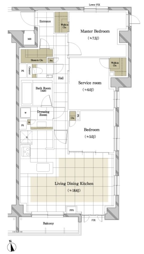 ディアナコート大井町翠景 間取り F type