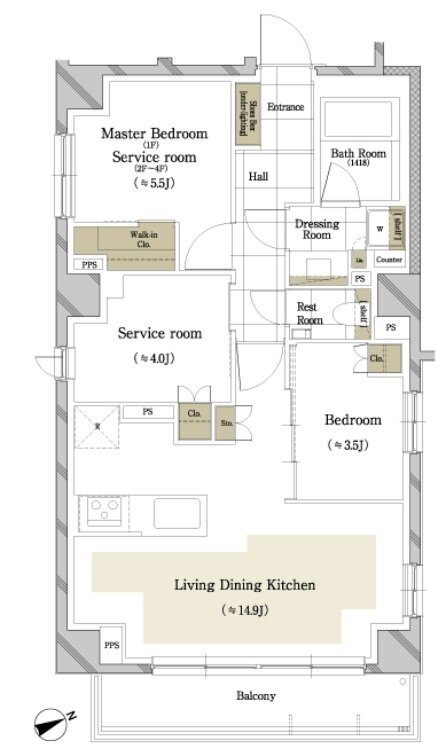 ディアナコート大井町翠景 間取り G type