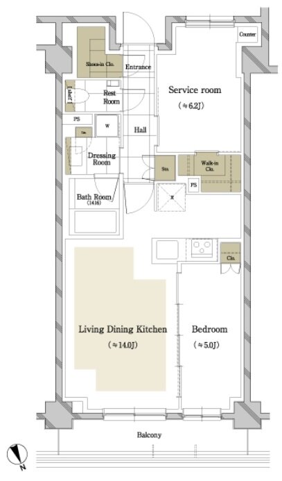 ディアナコート大井町翠景 間取り I type