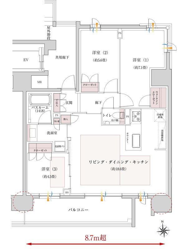 イノバス八事紅葉園 間取り Bタイプ