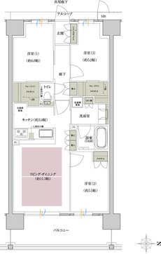 関西圏最大級・JR新快速停車駅・駅徒歩1分プロジェクト 間取り V1タイプ