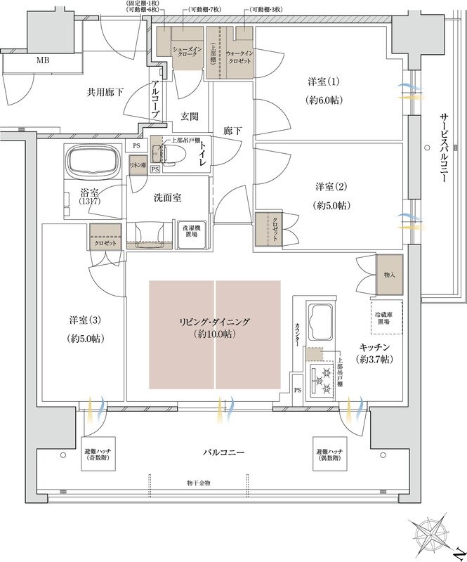 ファインヒルズ石山駅前ステーションプライムゲート 間取り Aタイプ