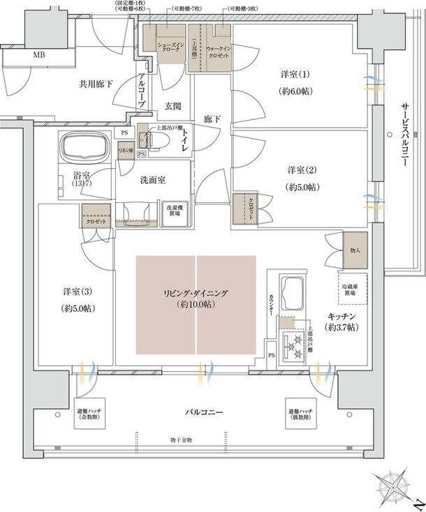 ファインヒルズ石山駅前ステーションプライムゲート 間取り Aタイプ