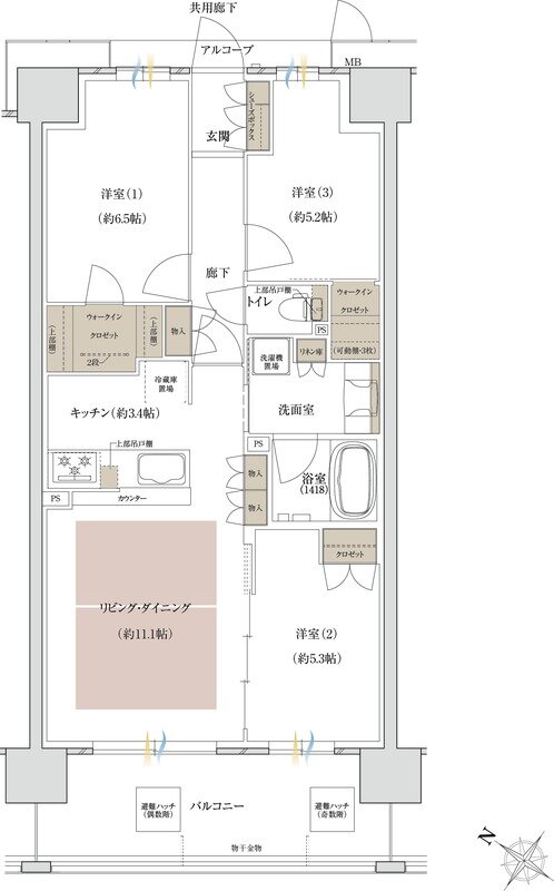 ファインヒルズ石山駅前ステーションプライムゲート 間取り C1タイプ