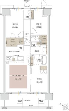 ファインヒルズ石山駅前ステーションプライムゲート 間取り C1タイプ