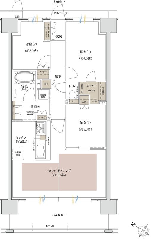 ファインヒルズ石山駅前ステーションプライムゲート 間取り H2タイプ