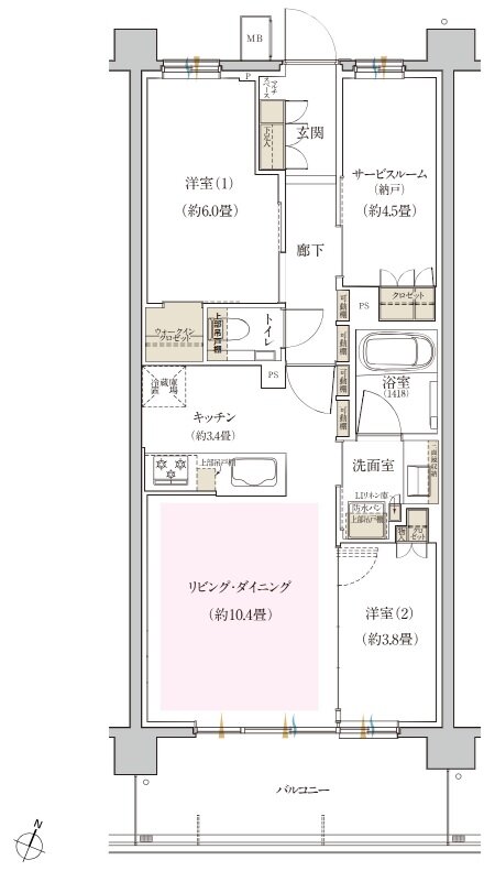 リビオ篠崎 間取り F type