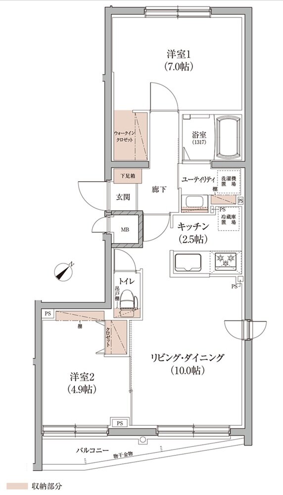 アイムテラス福住 間取り A type(EAST)