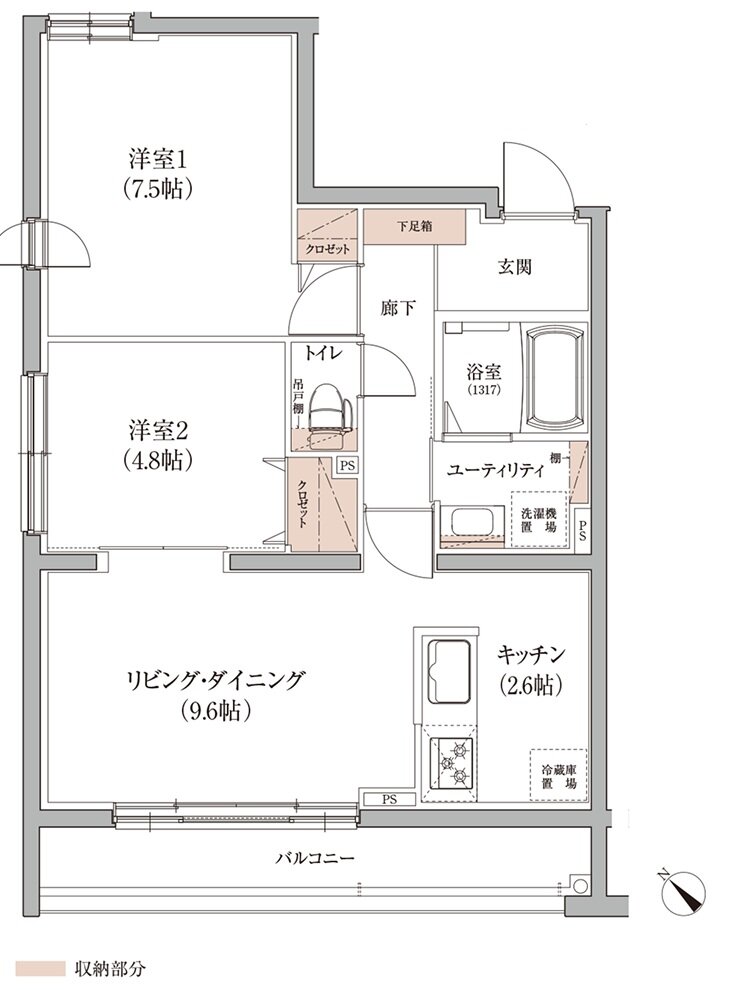 アイムテラス福住 間取り B type（EAST）