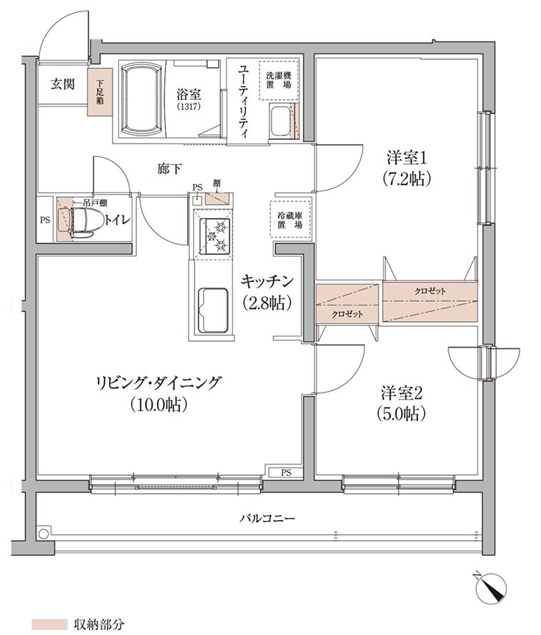 アイムテラス福住 間取り C type（EAST）