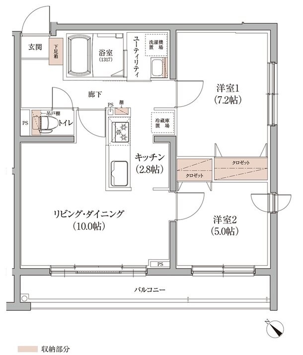 アイムテラス福住 間取り C type（EAST）