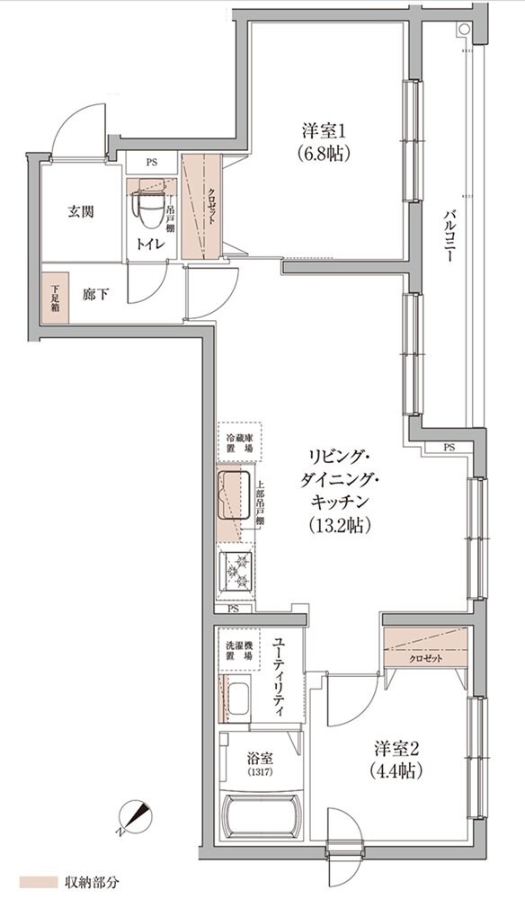 アイムテラス福住 間取り F type(WEST)