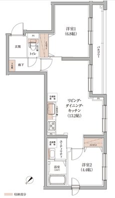 アイムテラス福住 間取り F type（WEST）