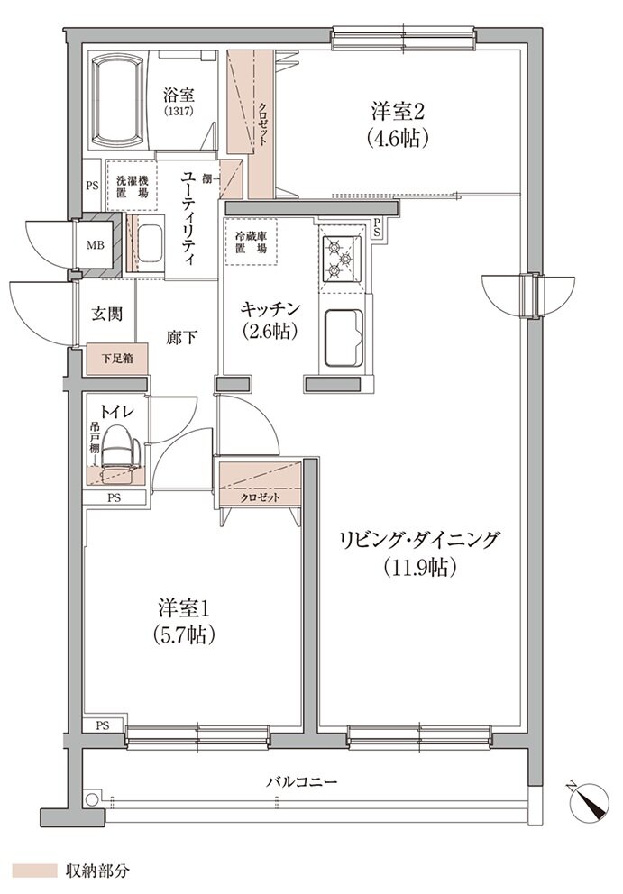 アイムテラス福住 間取り D type(WEST)