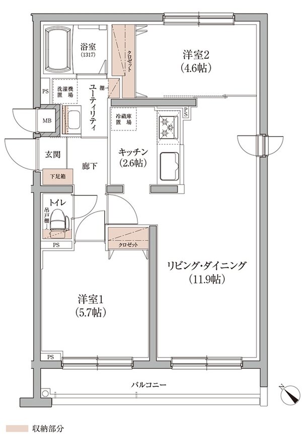 アイムテラス福住 間取り D type（WEST）
