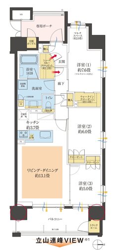 クレアホームズ富山白銀町グランビュー 間取り C type