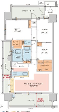 ヴェルディ・ザ・タワー広島Sta. 間取り A type（10〜18階）