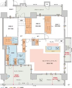 ヴェルディ・ザ・タワー広島Sta. 間取り J type（19・20階）