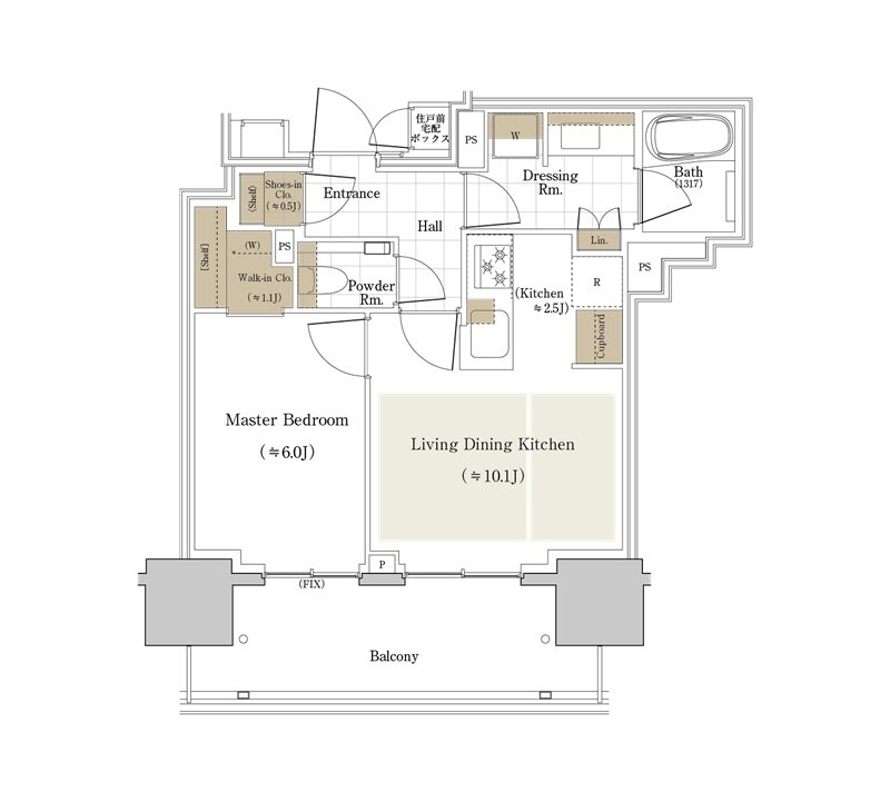 パークコート千代田麹町 間取り 42Bタイプ