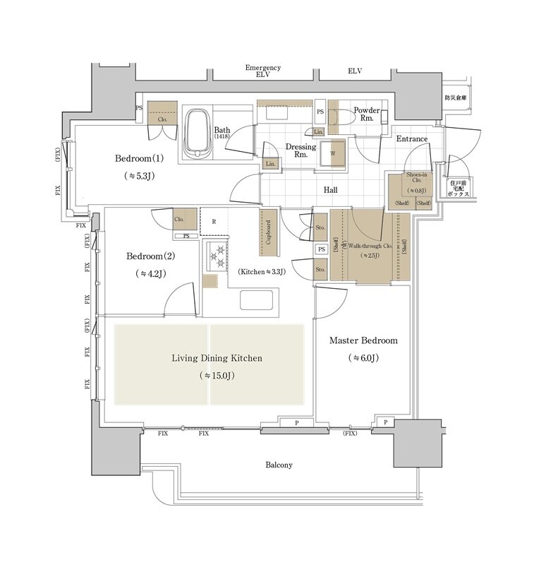 パークコート千代田麹町 間取り 75Aタイプ