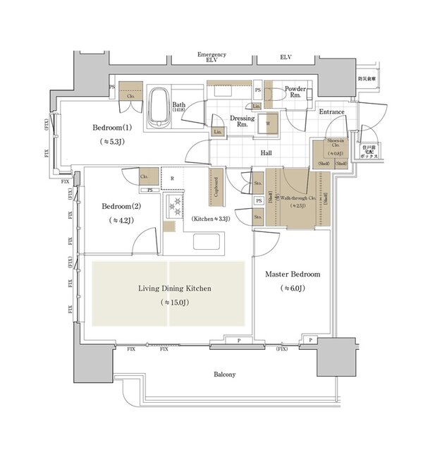 パークコート千代田麹町 間取り 75Aタイプ