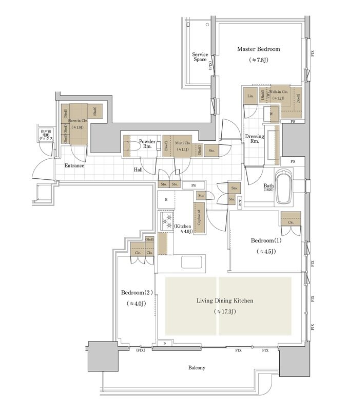 パークコート千代田麹町 間取り 91Gタイプ