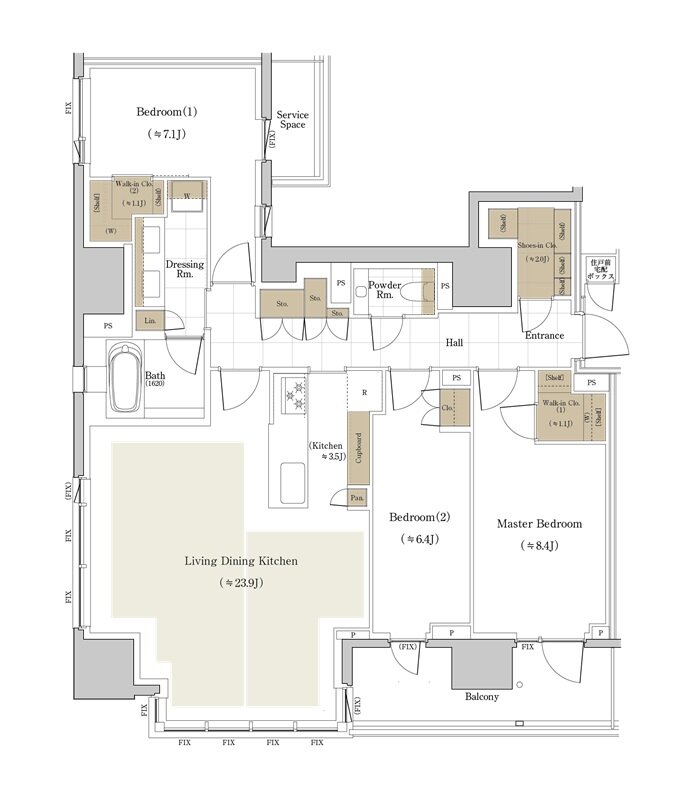 パークコート千代田麹町 間取り 110Kタイプ