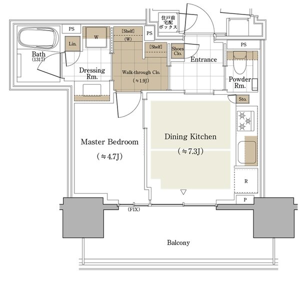 パークコート千代田麹町 間取り 35Eタイプ