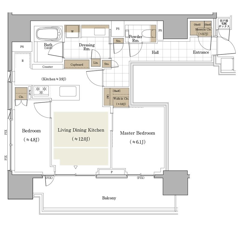 パークコート千代田麹町 間取り 64Dタイプ