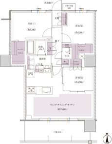 レーベン小田原 SKYS THE TOWER 間取り F type