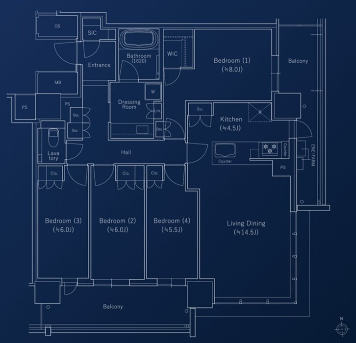 J.GRAN TOWER 京都向日町 間取り CD TYPE（31F~34F）
