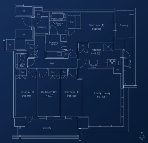J.GRAN TOWER 京都向日町 間取り CD TYPE（31F~34F）