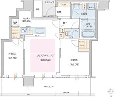 J.GRAN TOWER 京都向日町 間取り AH TYPE（5F~15F）