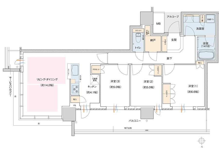 J.GRAN TOWER 京都向日町 間取り BG TYPE