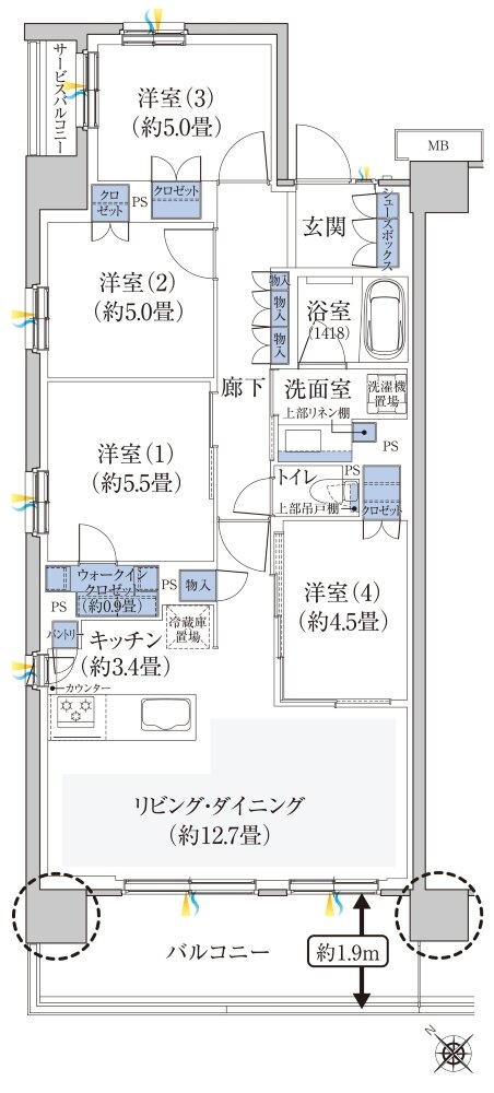 ハイムスイート新狭山 間取り A TYPE