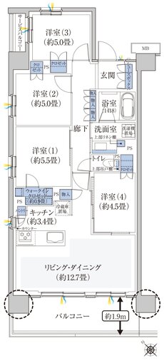 ハイムスイート新狭山 間取り A TYPE
