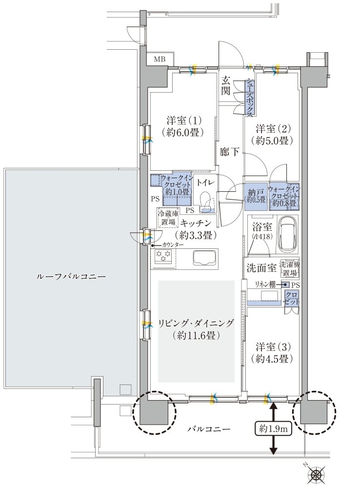 ハイムスイート新狭山 間取り Br TYPE