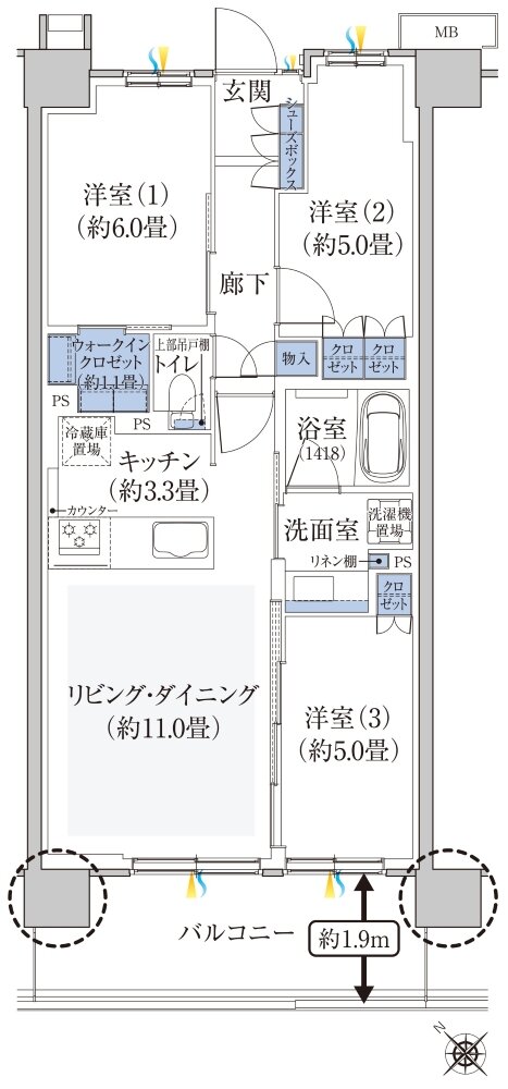 ハイムスイート新狭山 間取り C TYPE