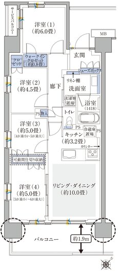 ハイムスイート新狭山 間取り E TYPE