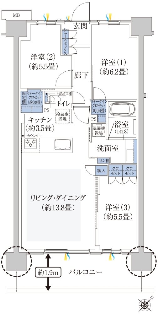 ハイムスイート新狭山 間取り G TYPE