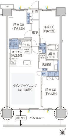 ハイムスイート新狭山 間取り G TYPE