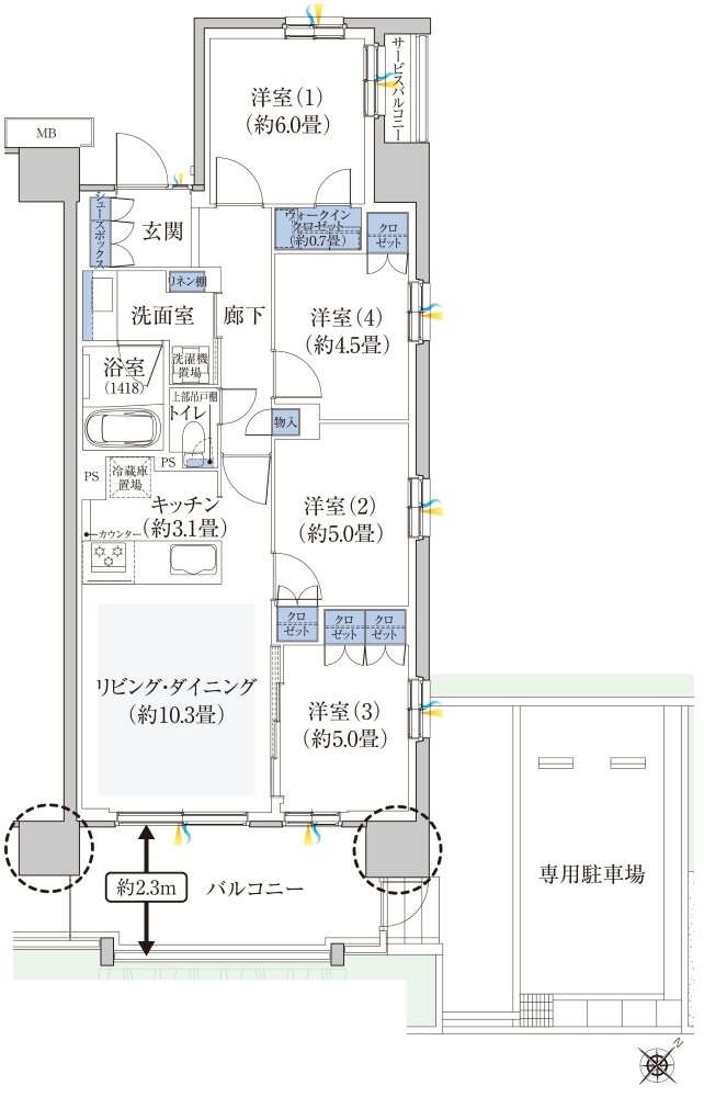 ハイムスイート新狭山 間取り Kg TYPE