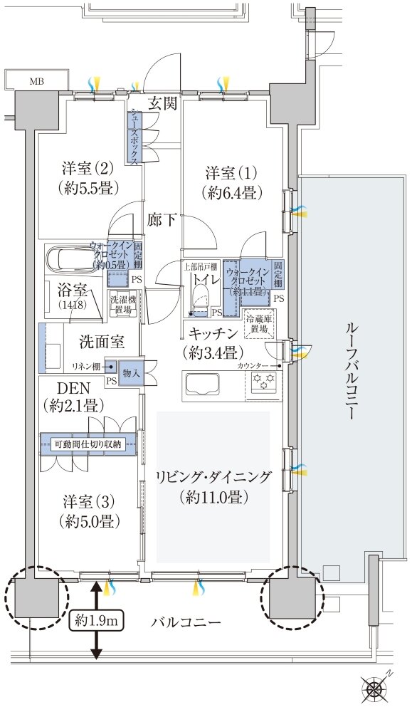 ハイムスイート新狭山 間取り Hr TYPE