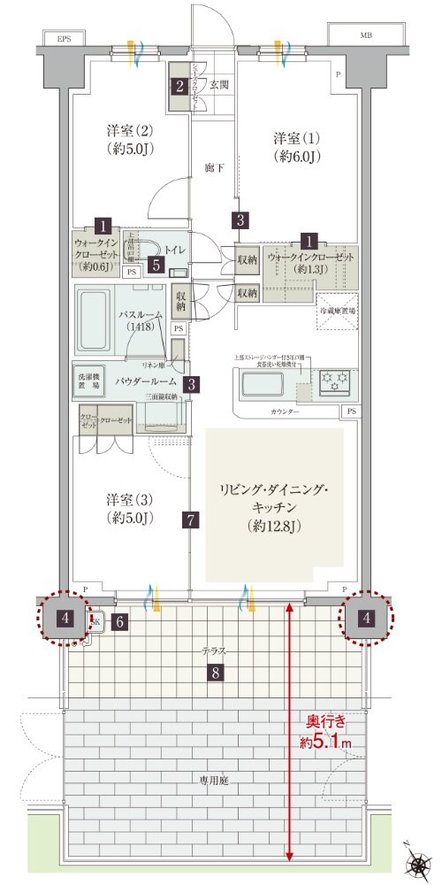 ガーラ・レジデンス藤沢 間取り G3g type