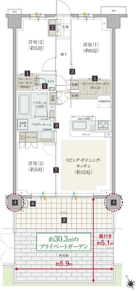 ガーラ・レジデンス藤沢 間取り G3g type
