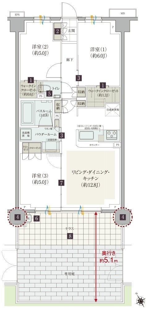 ガーラ・レジデンス藤沢 間取り G3g type