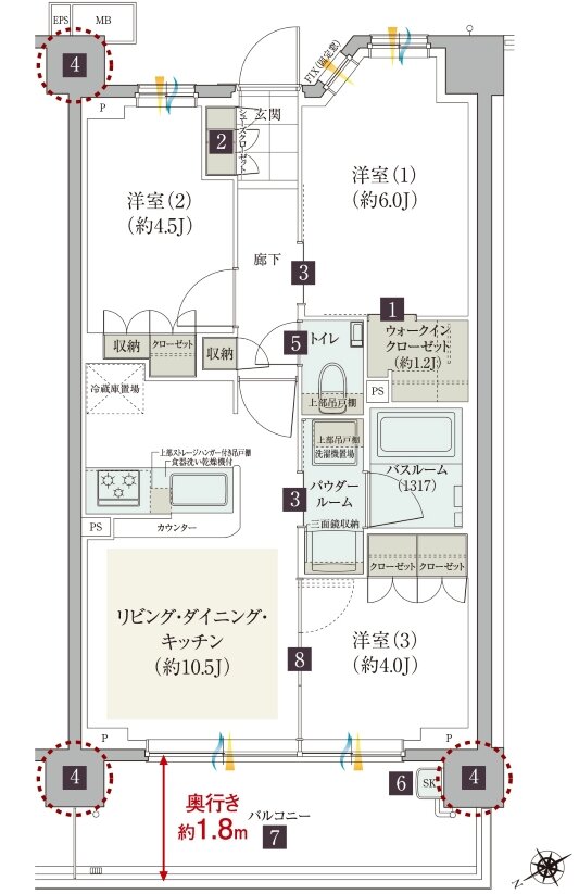 ガーラ・レジデンス藤沢 間取り J type