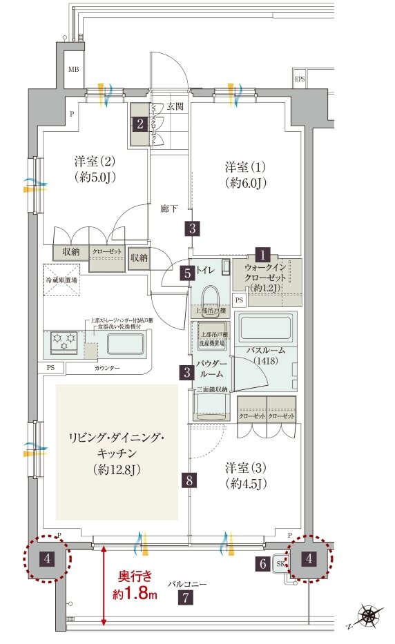 ガーラ・レジデンス藤沢 間取り K type