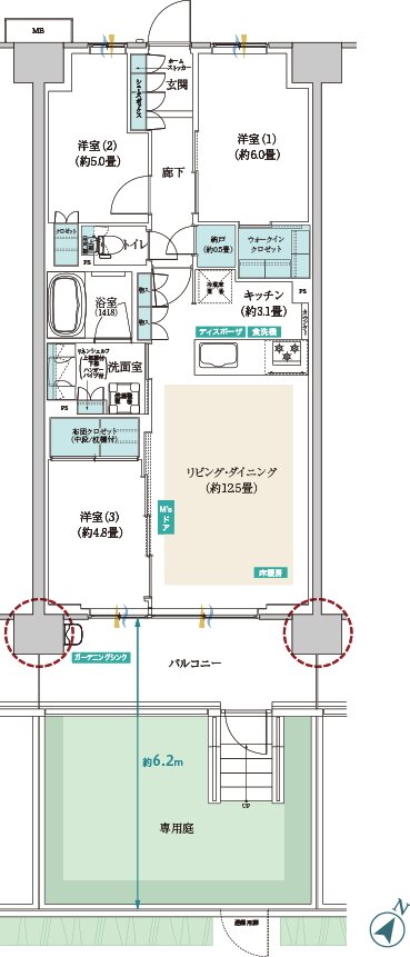 メイツ昭島 間取り D‐Cg type