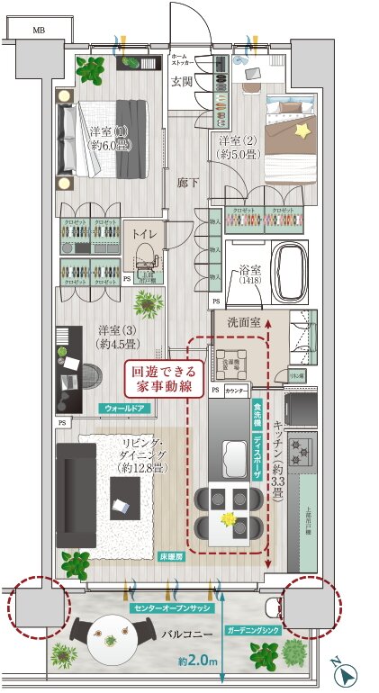メイツ昭島 間取り C‐F type